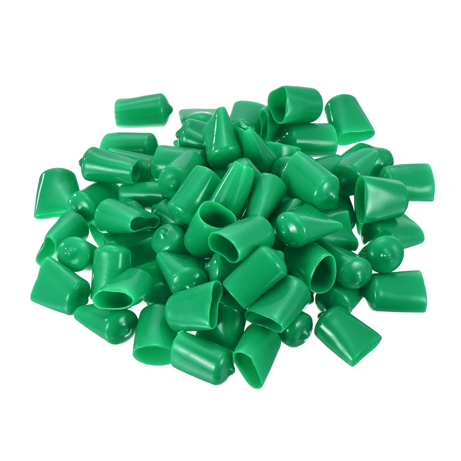 uxcell 100pcs Rubber End Caps 18mm ID Vinyl Cap Cover Screw Protectors Dark Green