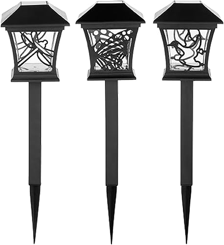 Alpine Corporation QWE154A-SLR-3 Camino inspirado en la naturaleza, iluminación de 3 piezas, multicolor