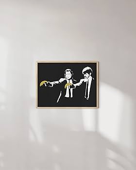 Banksy Wall Art Pulp Fiction - By Haus and Hues Street Art