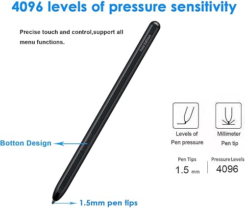 Miniatura 2 de Paquete de 2 Galaxy Z Fold 435 S Pen Fold Edition para Samsung Galaxy Z Fold 345 Reemplazo para Galaxy Z Fold 345 Stylus S Pen (negro)