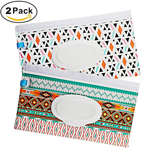 Reusable Wet Wipe Pouch Dispenser for Baby or Personal Wipes, Eco Friendly Wipe Pouches, Great for Travel (2PCS)