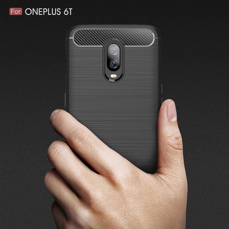 Image of Hybrid Carbon Fiber Back Case for OnePlus 6T, 7 (Black)