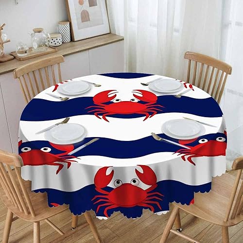 Miniatura 2 de Mantel redondo de cerezo, flores rojas, pintura de tinta de cerezo, resistente al agua, de poliéster, mantel decorativo para cocina, comedor,