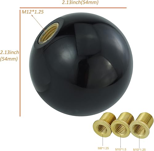 Miniatura 3 de Arenbel Pomo de cambio de 5 velocidades, palanca de cambios de bola redonda, número japonés, palanca de cambios de automóvil, repuesto para la