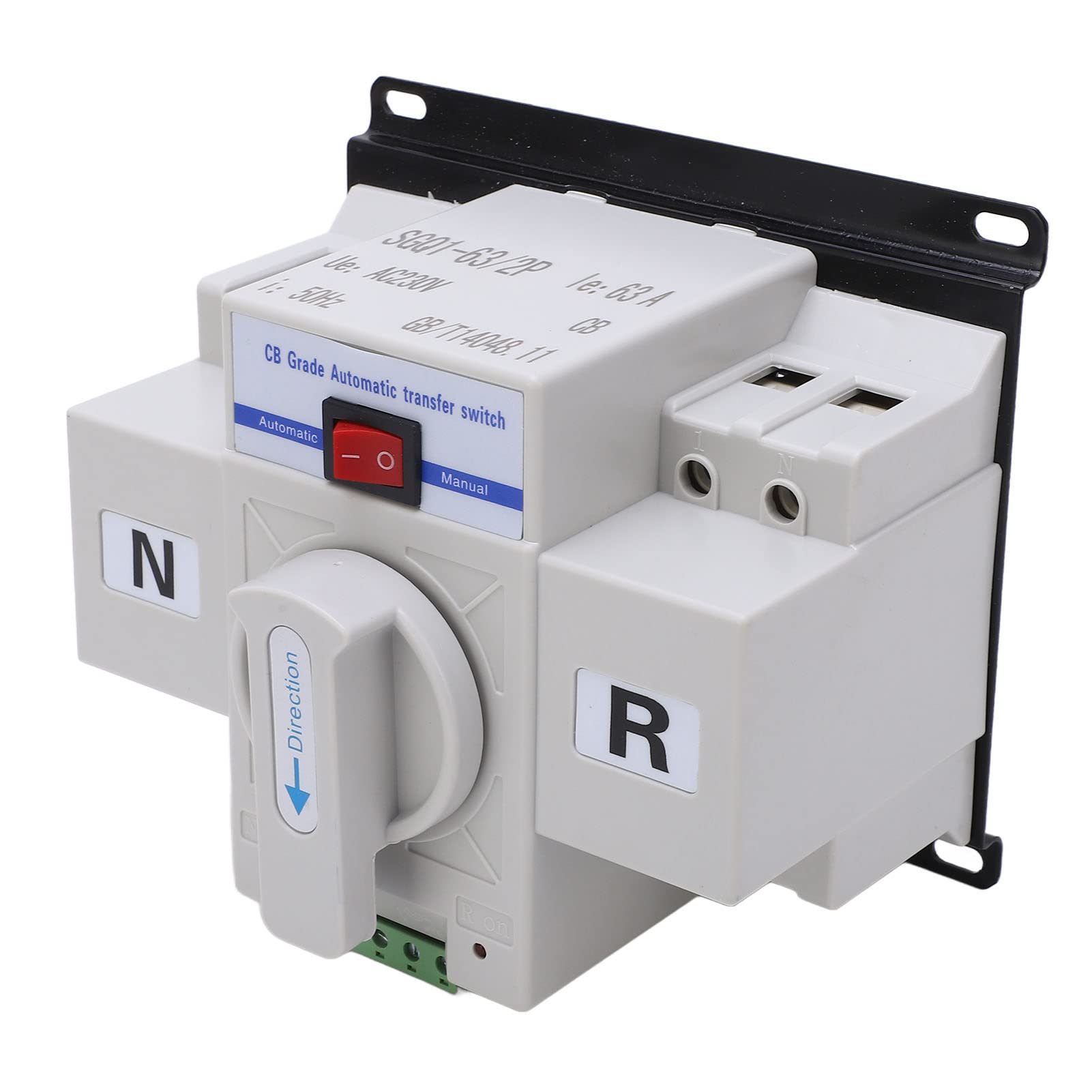 Interruptor de Transferencia Automática de Doble Potencia de 230V, 63A, 2P, Interruptor de Transferencia Automática, Interruptor de Cambio de Generador de Doble Potencia, Disyuntor en Miniatura