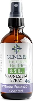 Genesis Be Still Magnesium Spray 4oz - Lavender Infused Magnesium Oil Spray for Relaxation, Muscle Comfort & Foot Care, Fast-Absorbing Topical Mineral Oil, Made in USA