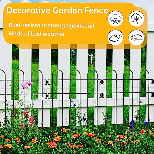 Sunexinlo 30-Pack Garden Fence, Decorative Rustproof Metal Wire Border Animal Barrier for Dogs 30ft(L) x16.5in(H) - Thumbnail 5