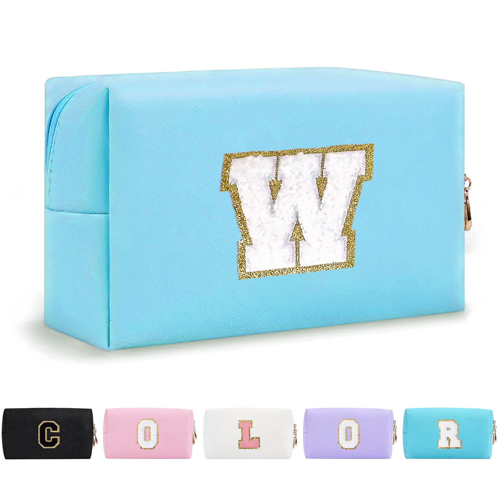 Bolsa de Maquillaje, Bolsa de Cosméticos Impermeable de Viaje, PU Cuero, Neceser de Baño, Bolsa De Aseo Y Almacenamiento para Mujer,Cosas Preppy para niñas Adolescentes (Letra A-Z) — view 264
