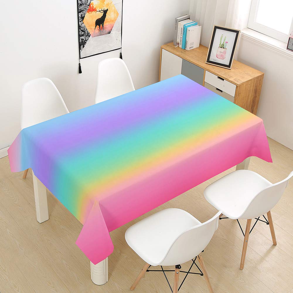 Morbuy Blue Purple Gradient Tablecloths Rectangular Multicolor Table Cloth Table Cover Waterproof Wipeable Stain-Resistant Oil-Proof For Party Home Dining Garden (,60X60cm)