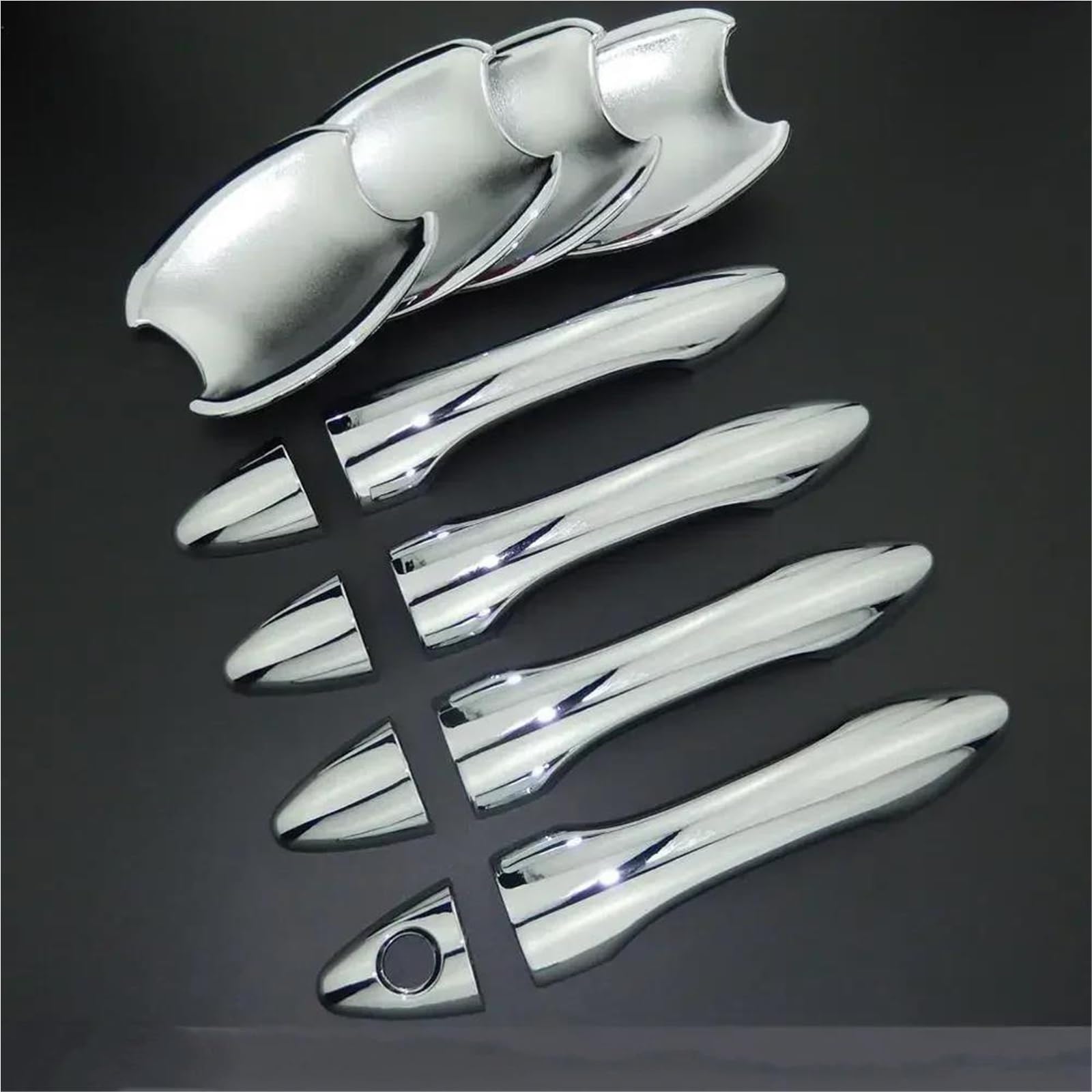 Hjkdsz Style 2 Car Door Protection For Hyundai For Tucson Ix35 2010-2015 Car Styling Chrome Side Door Handle Cover Trim & Door Bowl Cover(Style 2)