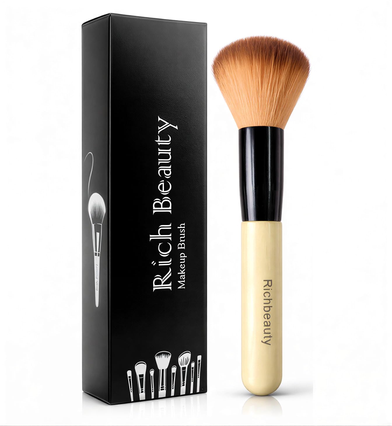 Foundation Makeup Brush with Wooden Handle | Soft Bristles Face Brush for Liquid, Cream & Powder | Professional Cosmetic Brush for Women & Girls (Brown)-image-45