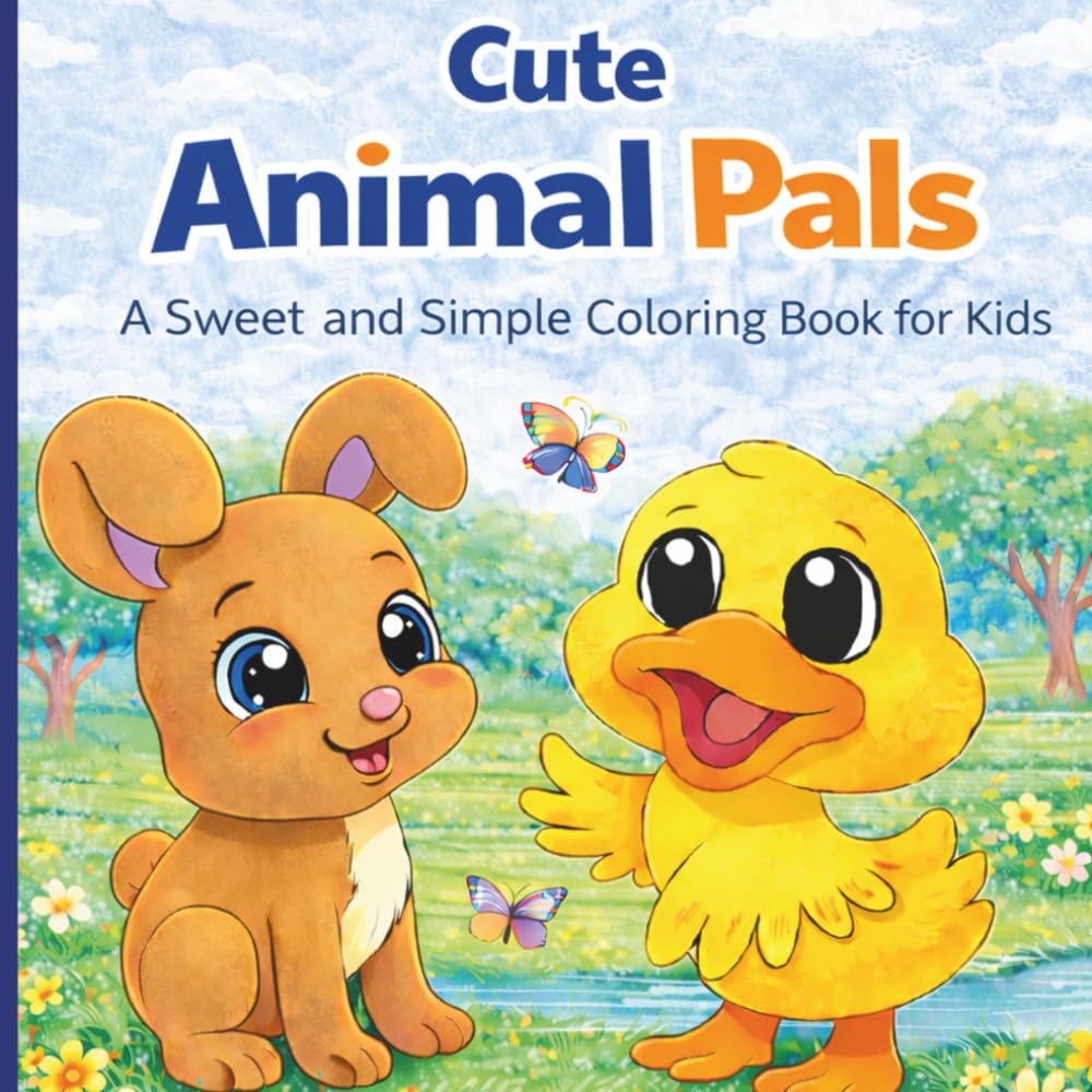 Cute Animal Pals: A Sweet and Simple Coloring Book for Kids