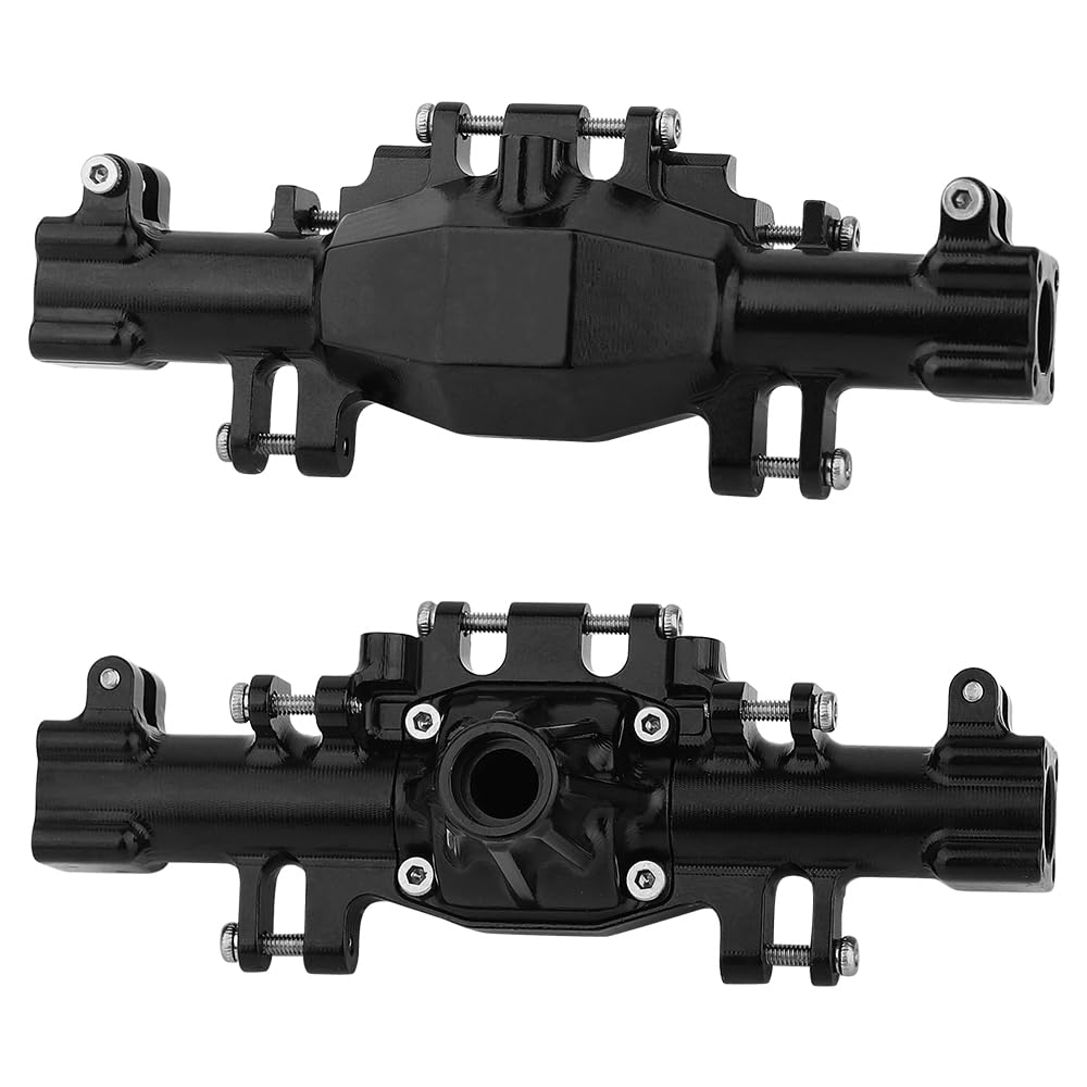 Pothyes CNC Aluminum Alloy Front or Rear Axle Housing for LOSI Mini LMT 1/18 Digger Monster Truck Brushed RTR LOS01026 Metal Upgrade Parts (Black)
