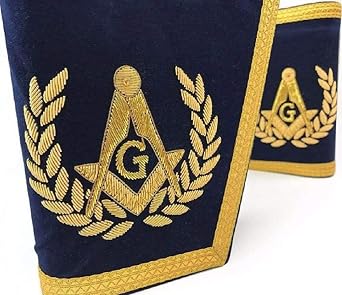 Masonic Gauntlets Cuffs - Embroidered - Navy Blue