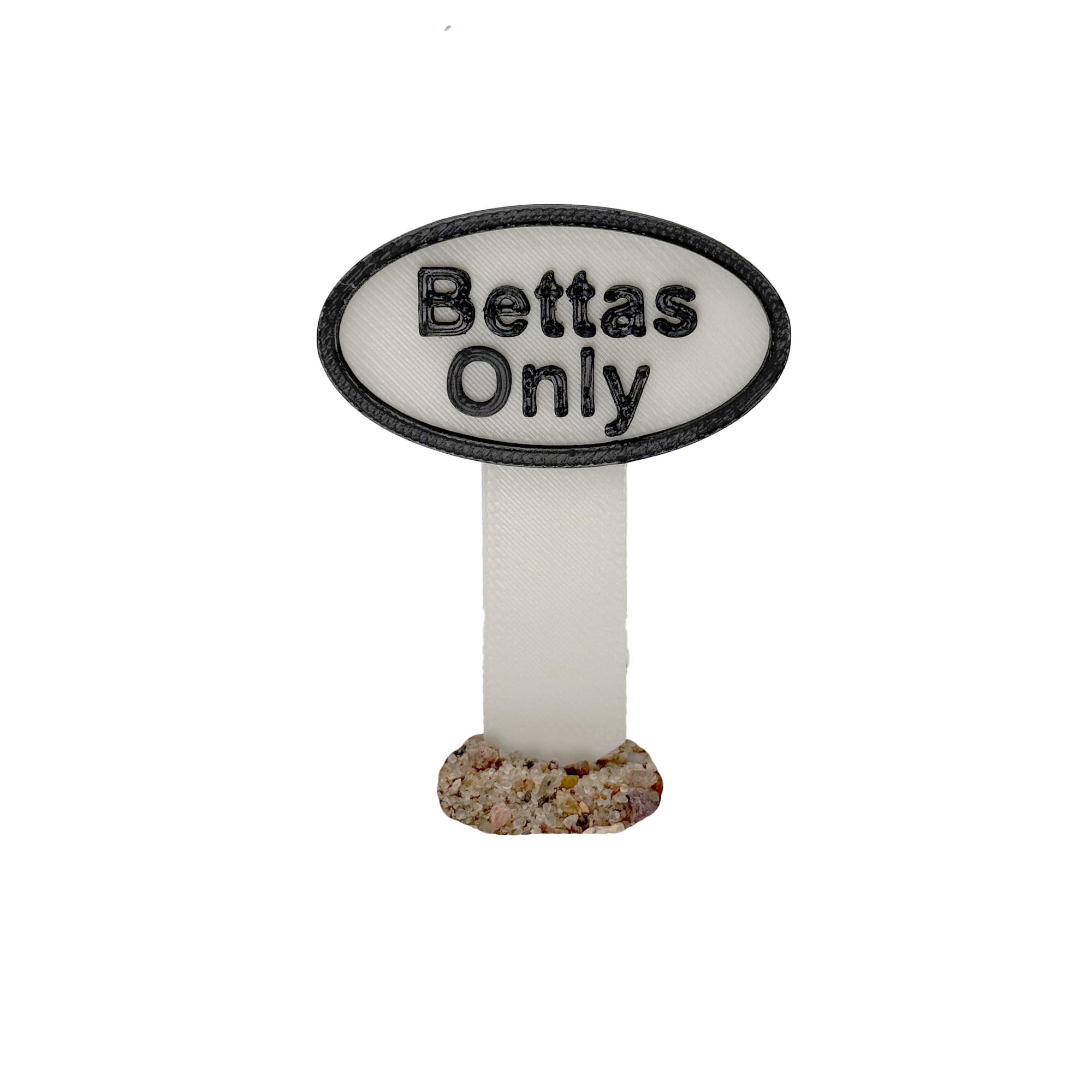 CTWPetsAquarium Betta Sign Funny, Sinking Fish Tank Decor, Betta Fish (White, Bettas Only)