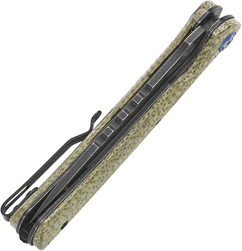 Miniatura 6 de Sitivien ST145 - Cuchillo de bolsillo plegable, hoja de acero 14C28N lavada a la piedra negra, cuchillo de herramienta EDC con mango de micarta para