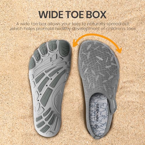Image of SEEKWAY Barefoot Water Shoes for Kids - Wide Toe Box and Quick-Dry Sand Shoes Toddler for Hiking Swim Beach Pool Kayak Sport Accessories, Camping Essentials Non-Slip for Boys Girls Sizes