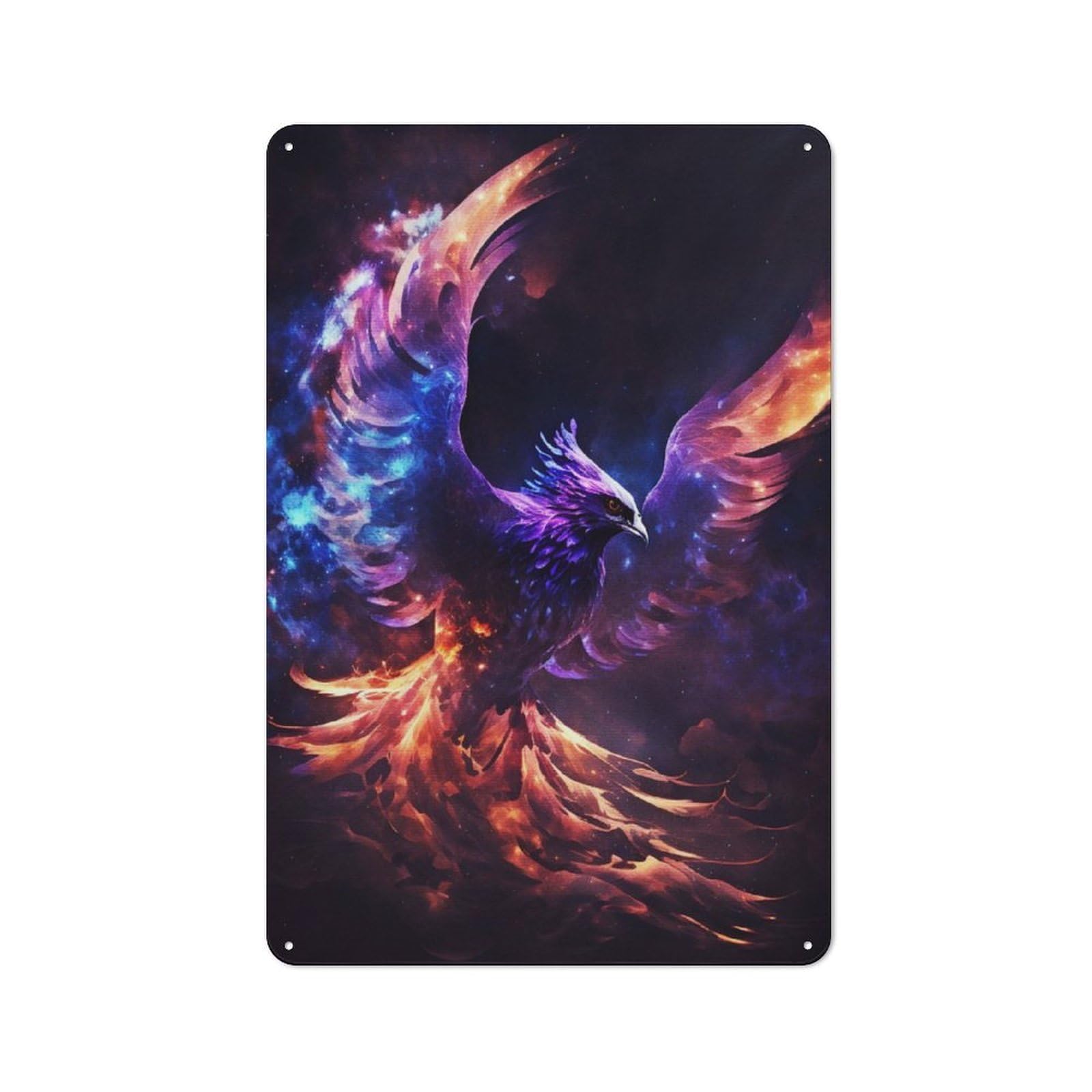 Junmoney Mystical Phoenix Vintage Metal Sign 30X20cm For Workshop Wall, With Clear Vintage Wall Decor Character