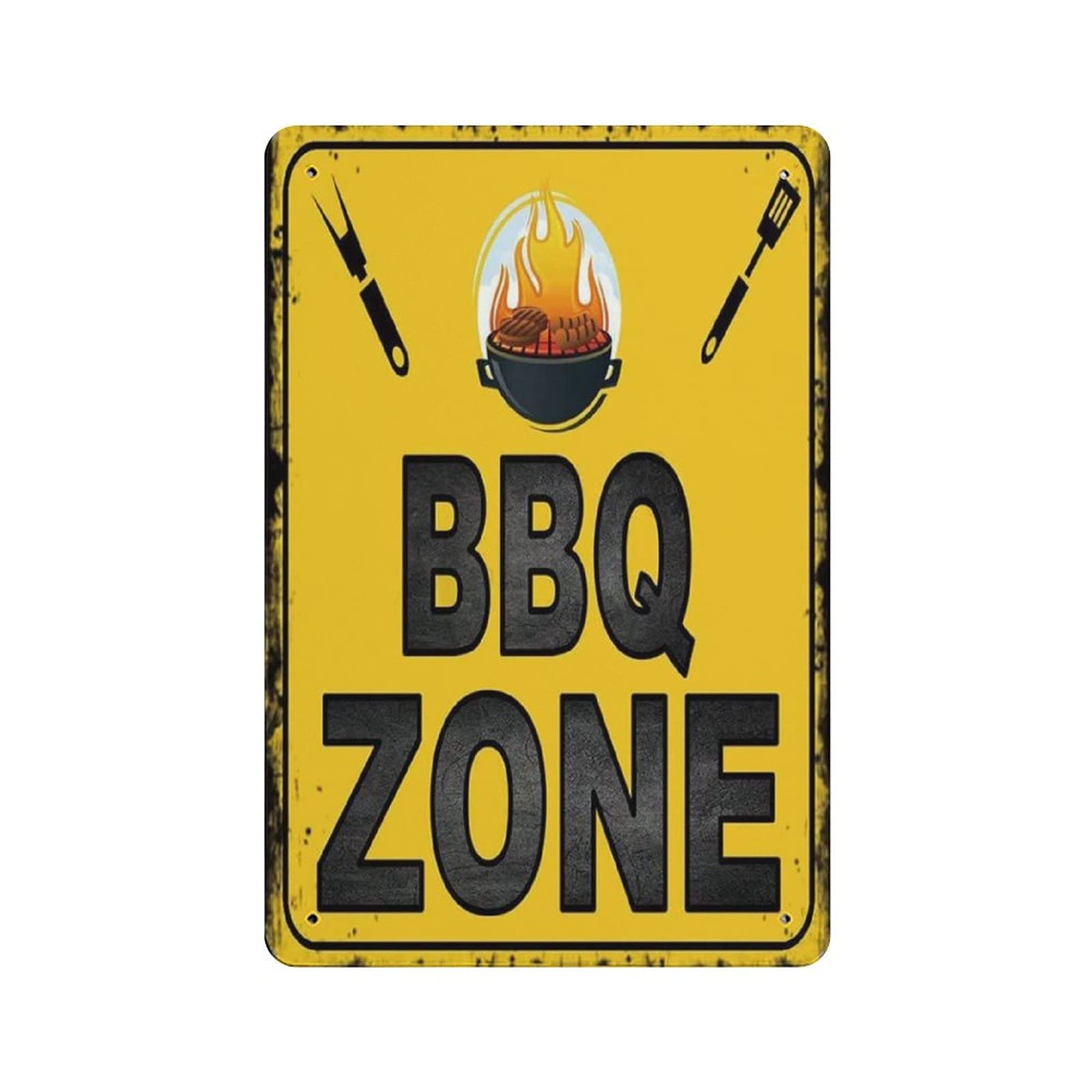 Gqwjksz Bbq Zone Tin Sign Metal Plaque Art Hanging Iron Painting Retro Home Kitchen Garden Garage Wall Decor 12"X8"