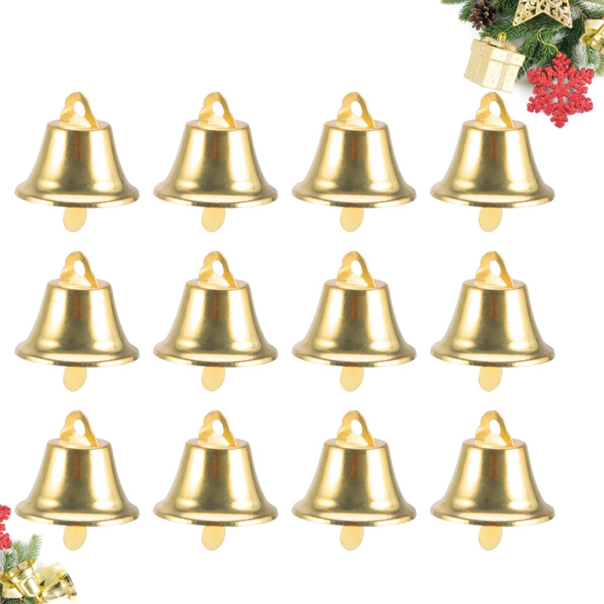 Campanas Navideñas Doradas Adornos DIY Creativos para Colgar de Hierro 120 y Pequeños en Árbol de Navidad para Ambientación Festiva