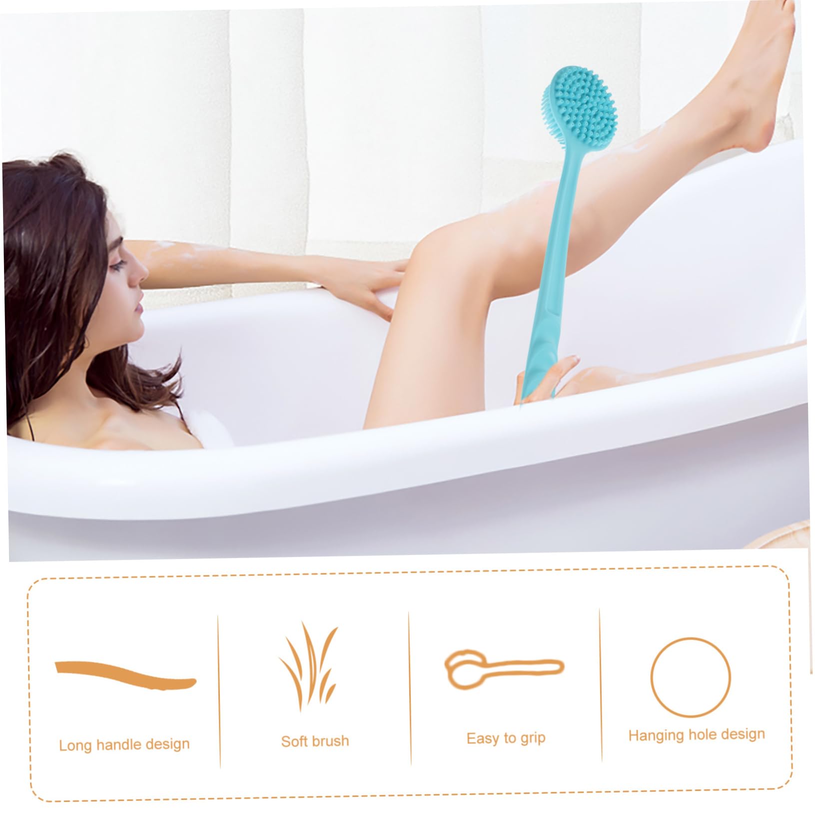 DOITOOL 2piezas Cepillo De De Mango Para Exfoliación y Masaje Para Espalda y Cuerpo Color Verde Matcha