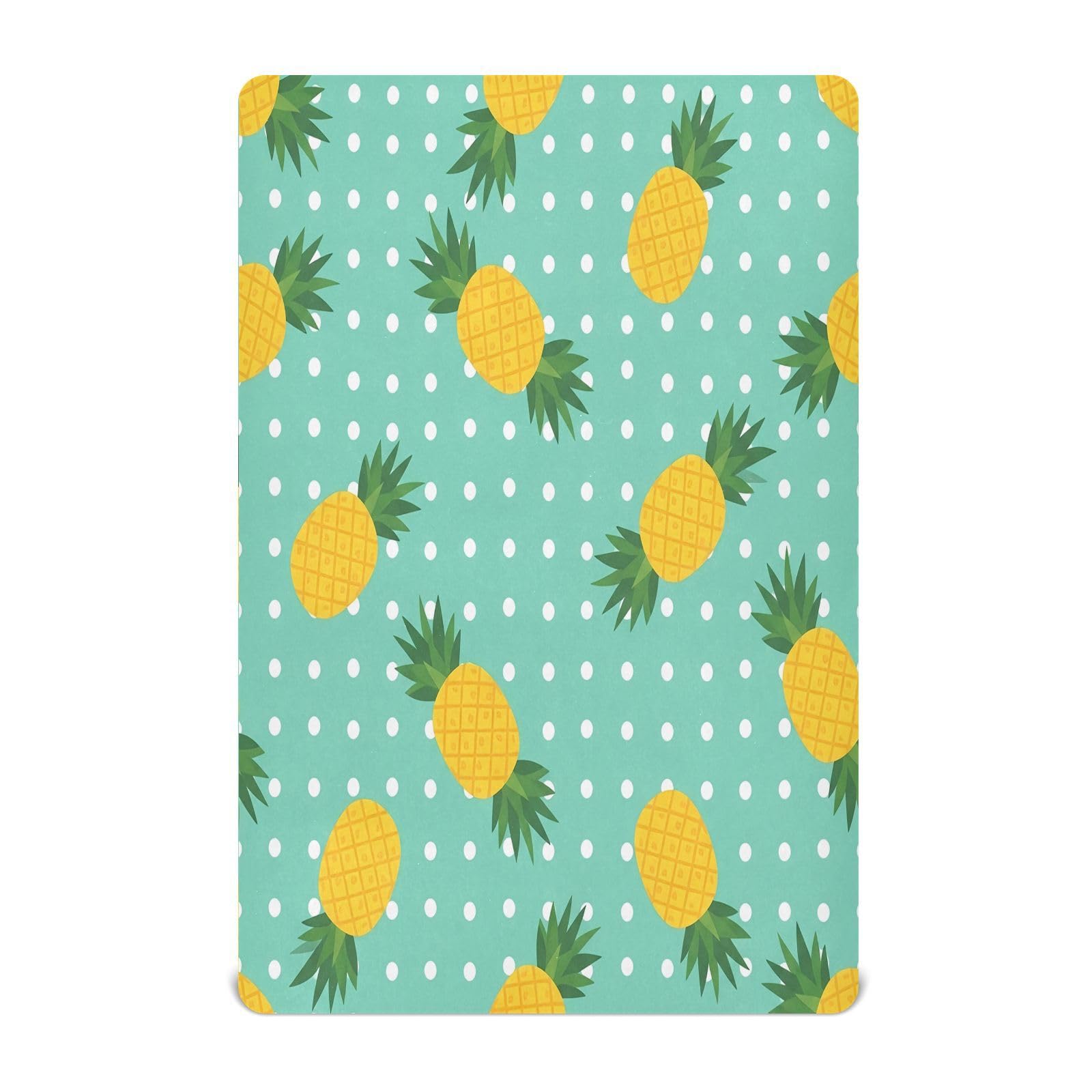 Ttgoth Pineapple Fitted Cot Bed Sheet 140x70cm Jersey Knit Baby Sheet Soft Breathable Stretchy for Standard Cot Bed Mattress, Unisex Boys Girls