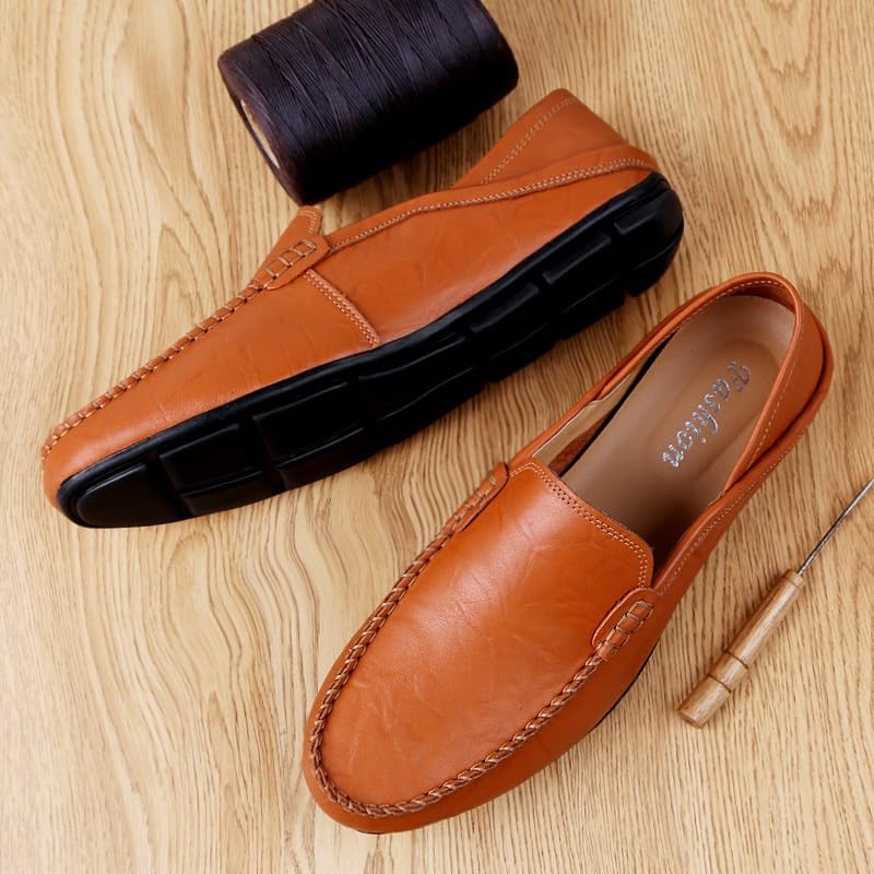 Men's Penny Loafers Genuine Leather Rubber Antislip Sole Driving Shoes for Men2