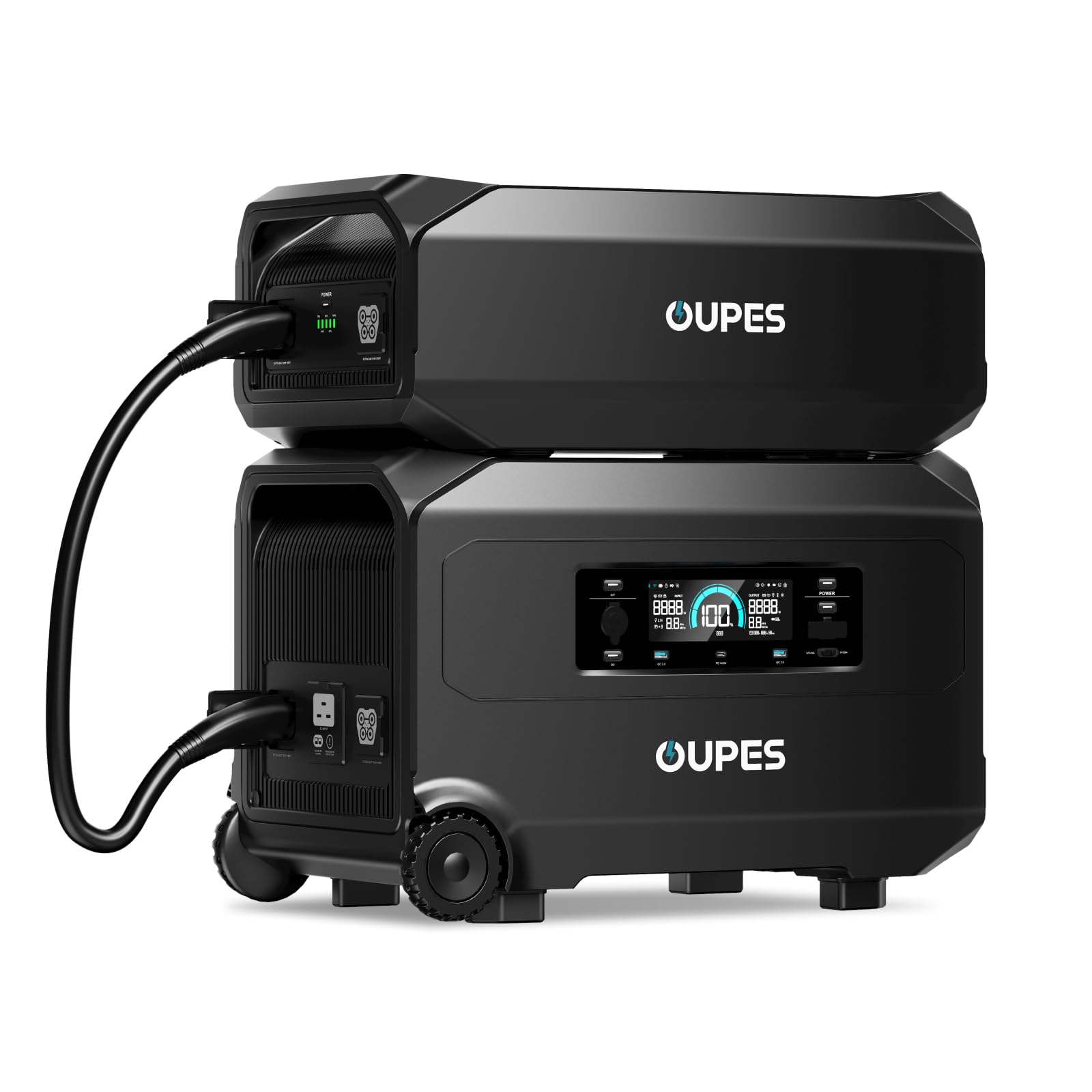 OUPES Guardian 6000 Dual Battery System: 9216Wh Power Station with 6000W Output, 120V/240V Dual Voltage, Expandable Home Backup with Transfer Switch Ready & App Control