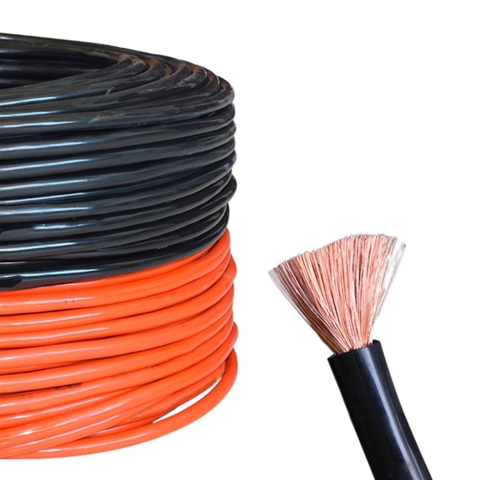 przewody, Miękki przewód uziemiający do podłączenia akumulatora 6 mm2 10 16 25 35 Przewód elektryczny z rdzeniem wewnętrznym czystej miedzi kwadratowej(Black 1 Meters,16mm2)