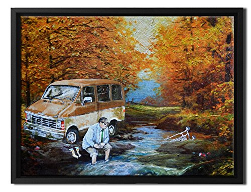 David Irvine Signed Authentic Official Pop Chris Farley River Framed Canvas Wall Art at 16in by 20in SFCNVDRV025, Multi