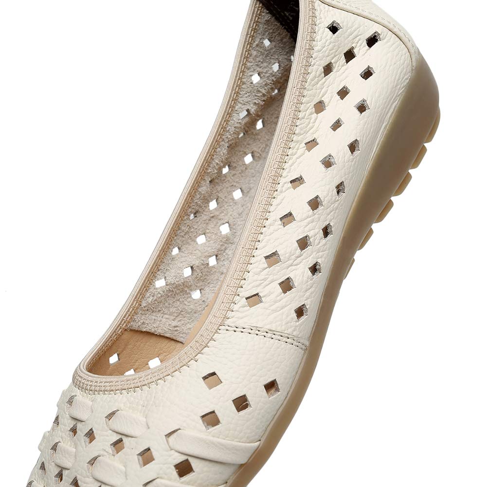 rismart Mujer Hueco Comodidad Ponerse Espacio De Trabajo Inteligente Cuero Bailarinas Zapatos