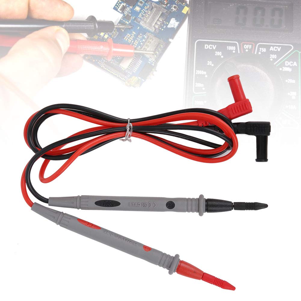 Nikou Puntali Tester Multimetro, 2 Pezzi AC/DC 1000V 20A Puntale per Test Multimetro in Silicone, Sonda di Prova, Elettronico Tester Misuratore Digitale Puntali Cavi per Elettricisti
