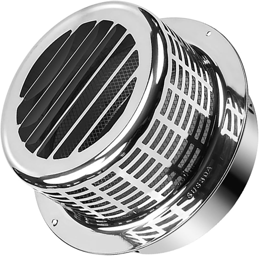 304 Stainless Steel Ventilating Fan Vent Cap - Weatherproof Round Exhaust Hood, for Durable Spherical Air Valve Grill Cover (150mm)