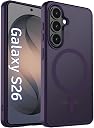 Elzzi Magnetic Magsafe Case for Samsung Galaxy S26 5G Cover, Compatible with MagSafe Translucent Matte Hard PC + TPU Hybrid Back Cover, Slim Shock-Resistant Protective Case (Deep Purple) gallery image