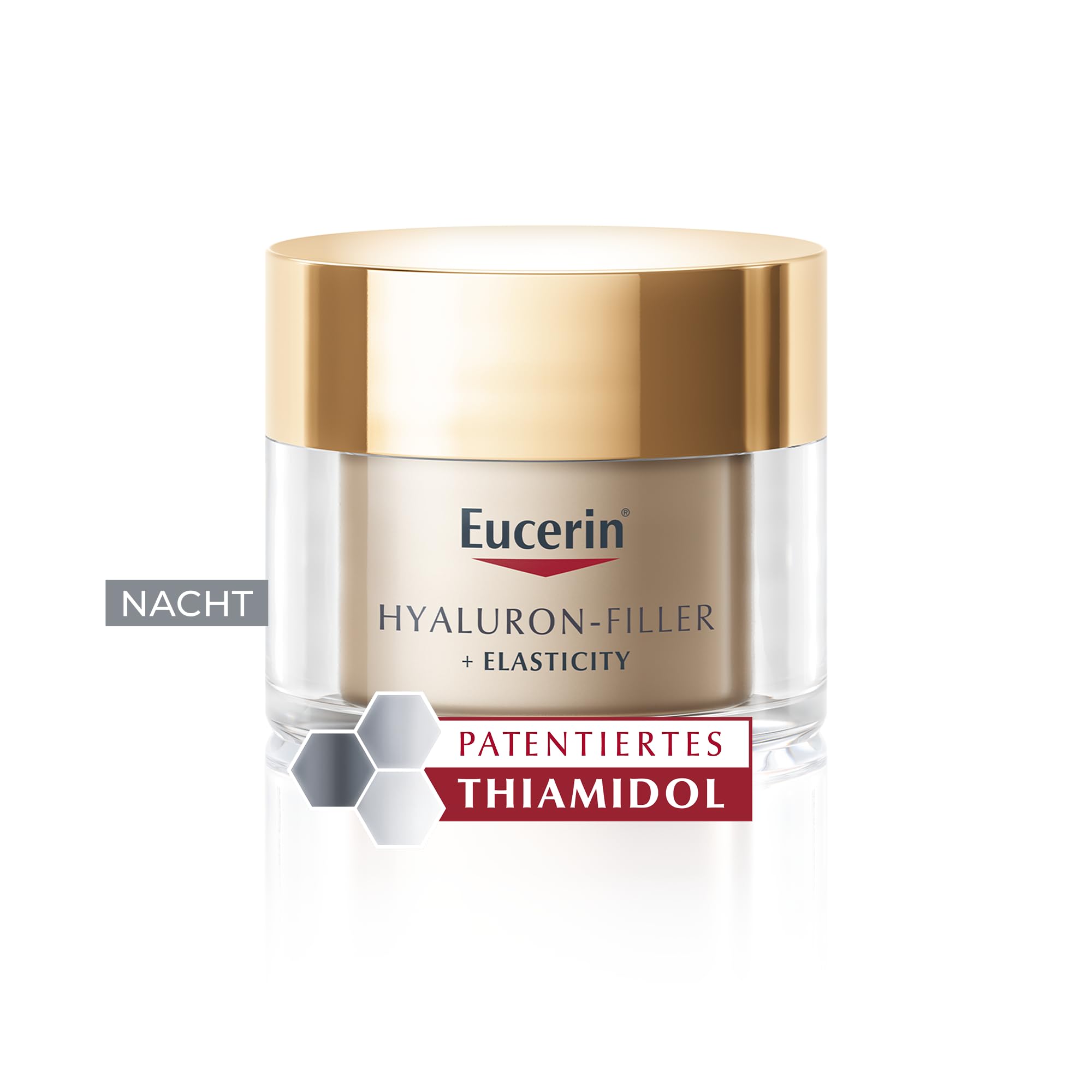 Eucerin Hyaluron-Filler + Elasticity Nachtpflege 50 ml, Gesichtscreme | Anti Aging Gesichtspflege fördert die Hautelastizität, Reduziert tiefe Falten & Pigmentflecken, Mit Hyaluronsäure & Thiamidol