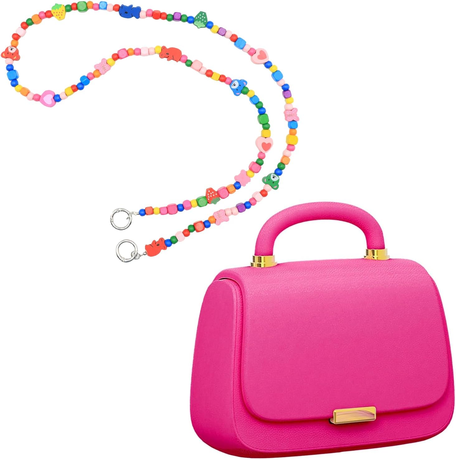 ANCwear Trendy Pink Bag Wireless Bluetooth 5.3 Earbuds Headphones with Noise