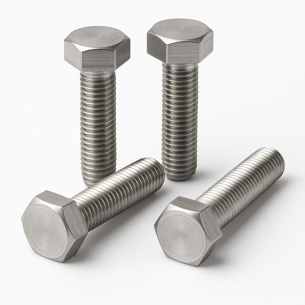 M10 Bolts, M10 x 30mm Hex Head Cap Screws (4pk) - A2 Stainless Steel, Fully Threaded Hex Head Cap Screws For Construction, Automotive, Machinery (4pk)