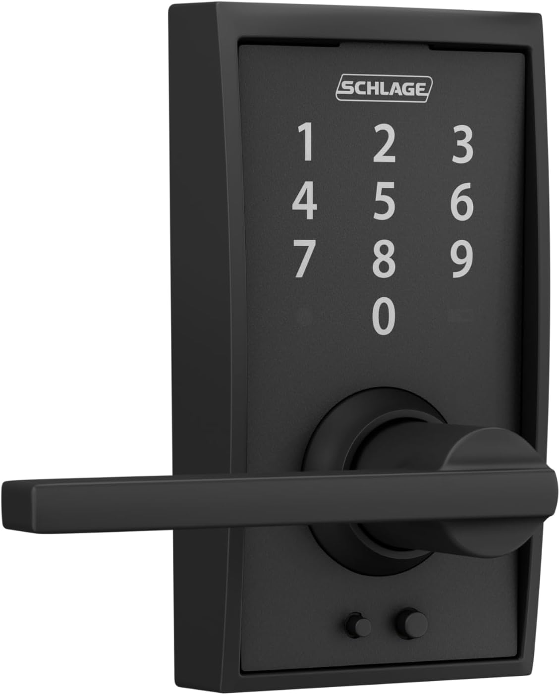 Schlage FE695 CEN 622 LAT Touch Century Lock with Latitude Lever, Electronic Keyless Entry Lock, Matte Black