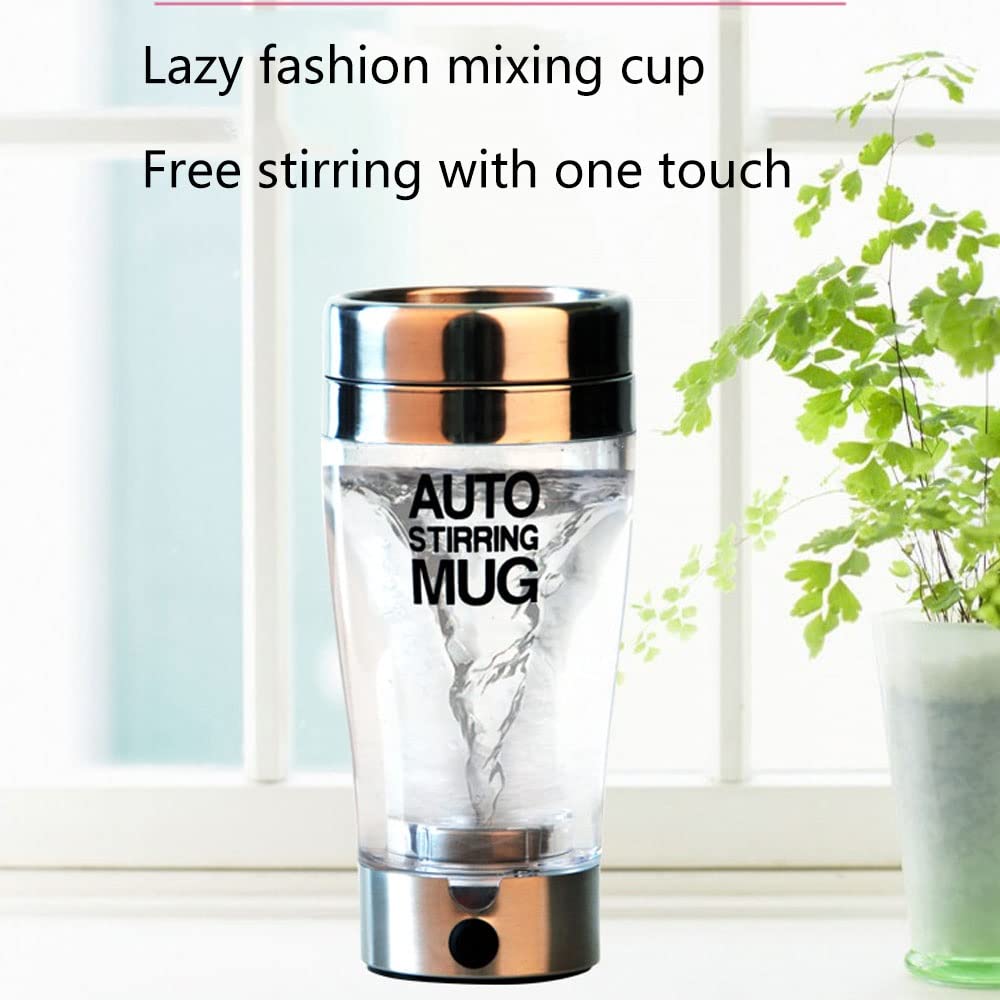 PAHION 2 Stück Elektrischer Eiweiß Shaker Creative Proteinshaker Kreative ​Tornado Shaker Cup Protein Shaker-Flasche Batteriebetrieben Für Proteinpulver Milch Zucker Kaffee Andere Pulver 400Ml