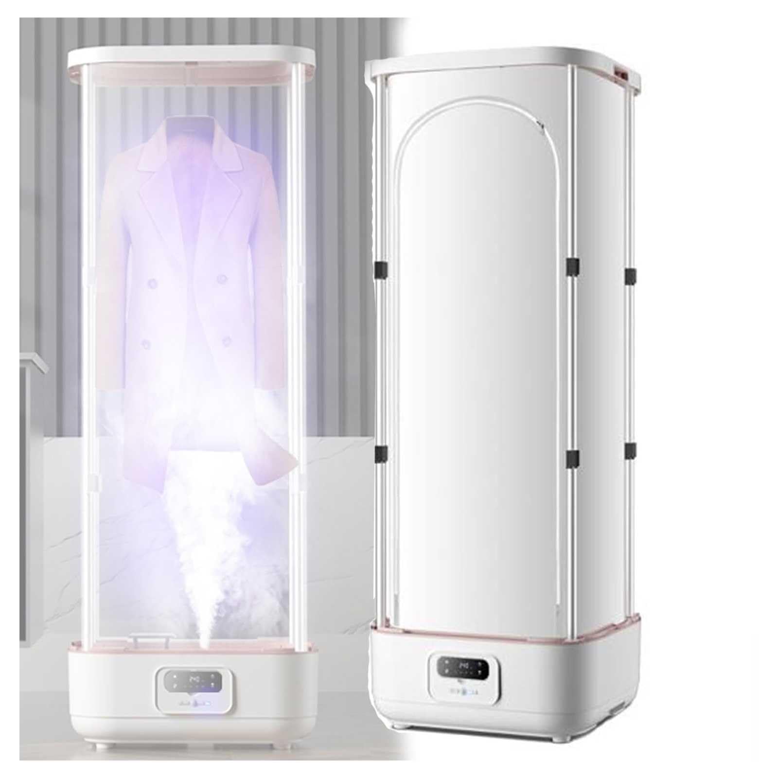 Ferro da Stiro Verticale Wireless Automatico Pieghevole per Indumenti appesi con Clip Antipiega, per Vestiti e Tessuti, Cura con Un Solo Tasto, Vapore ad Asciugatura Rapida(