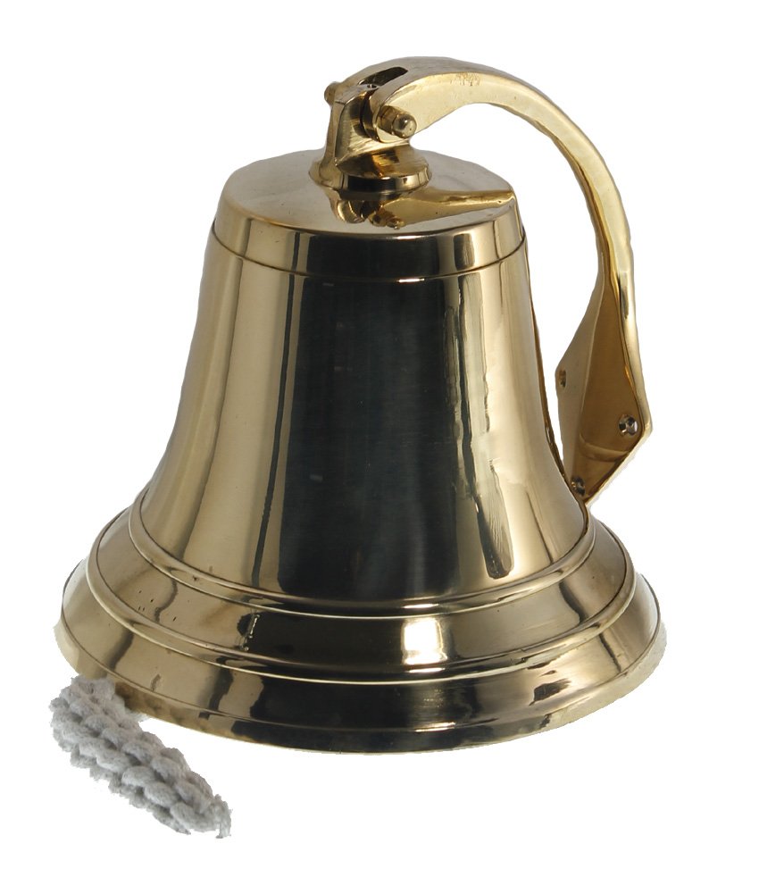 8" Polished Brass Dinner Bell - Nautical Ship Decor