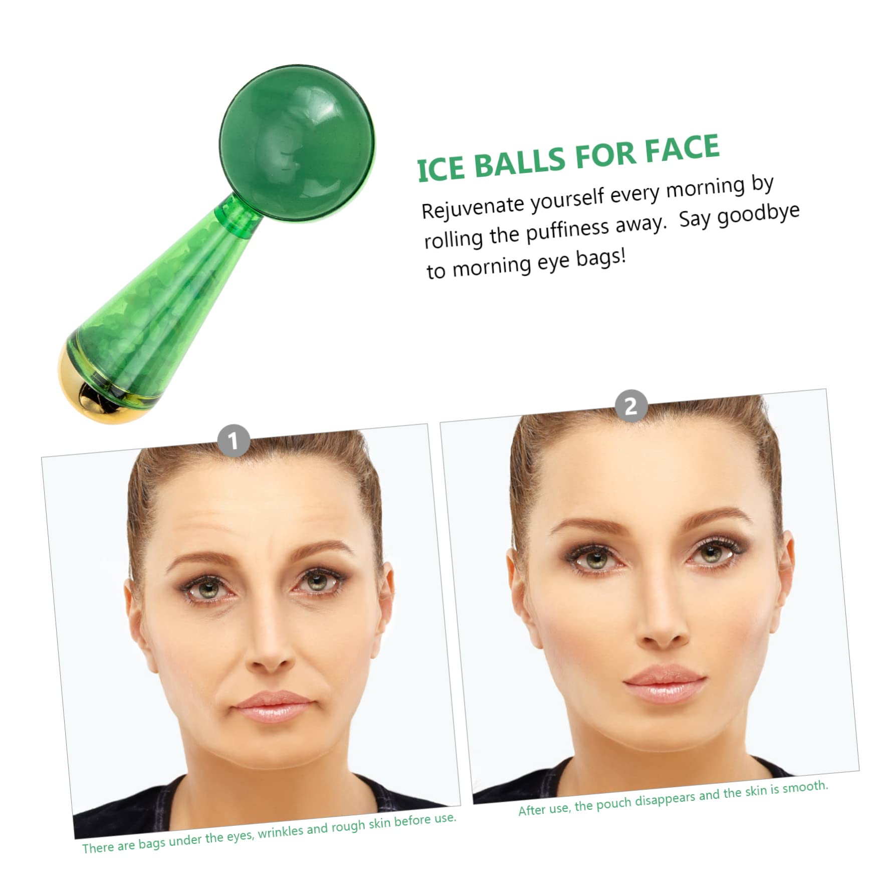 Jade Eisball für Gesichtsbehandlungen, Kühlend, Glatt, Grün