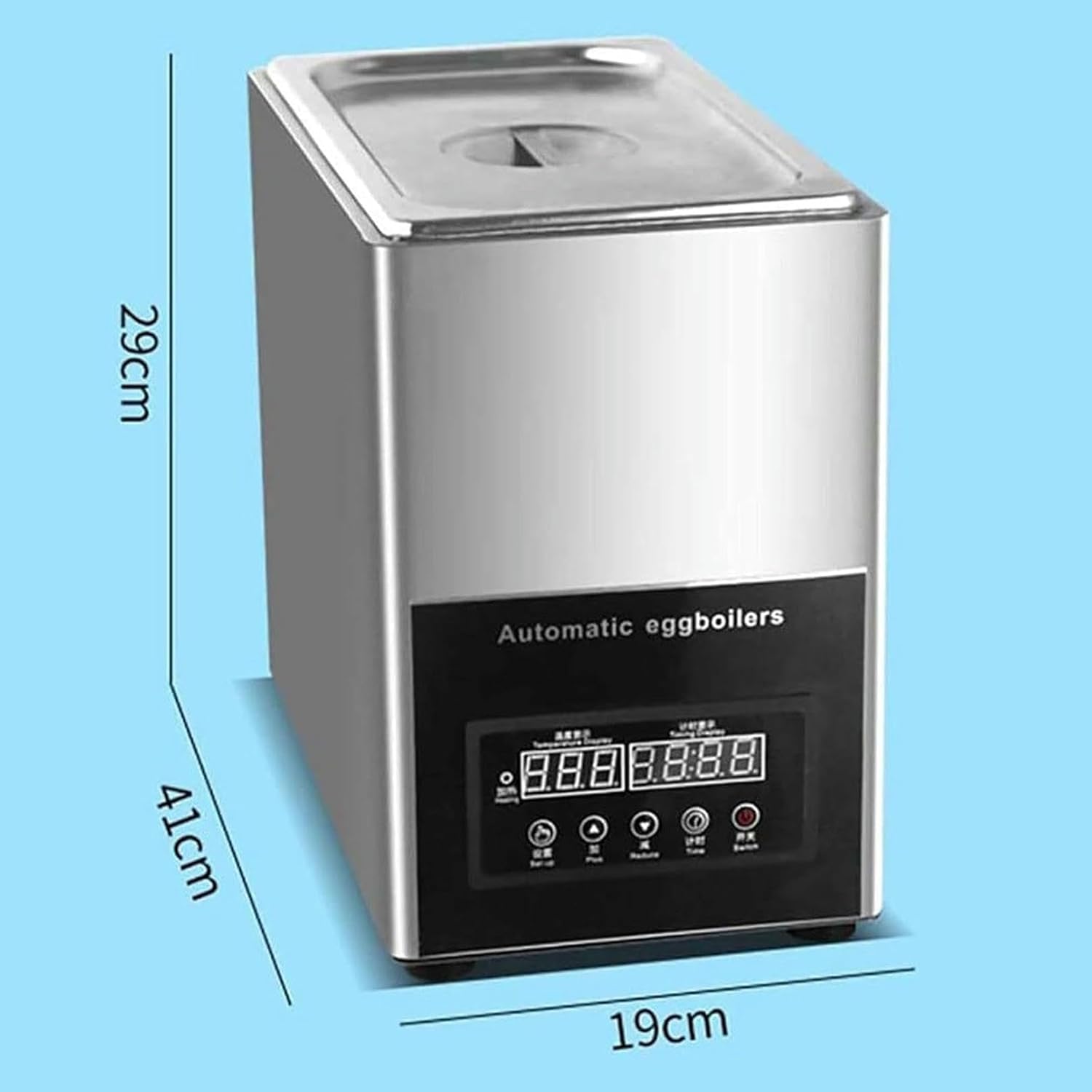 Commercial Electric Automatic Egg Boilers, 9L Large Capacity Egg Boiler, Warm Water Egg Boiling Machine with 50Pcs, for Rapid Soft, Medium, Hard Boiled Eggs, Poached