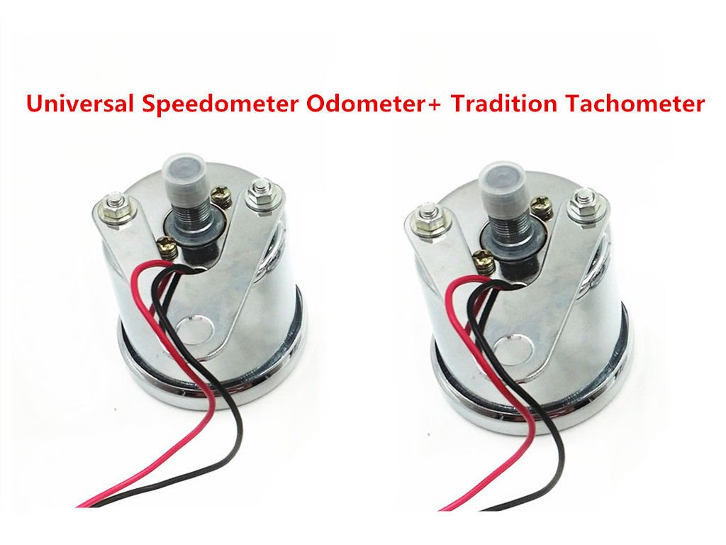 LED Motorcycle Tachometer Tacho Gauge + Odometer Speedometer Speedo Meter Custom