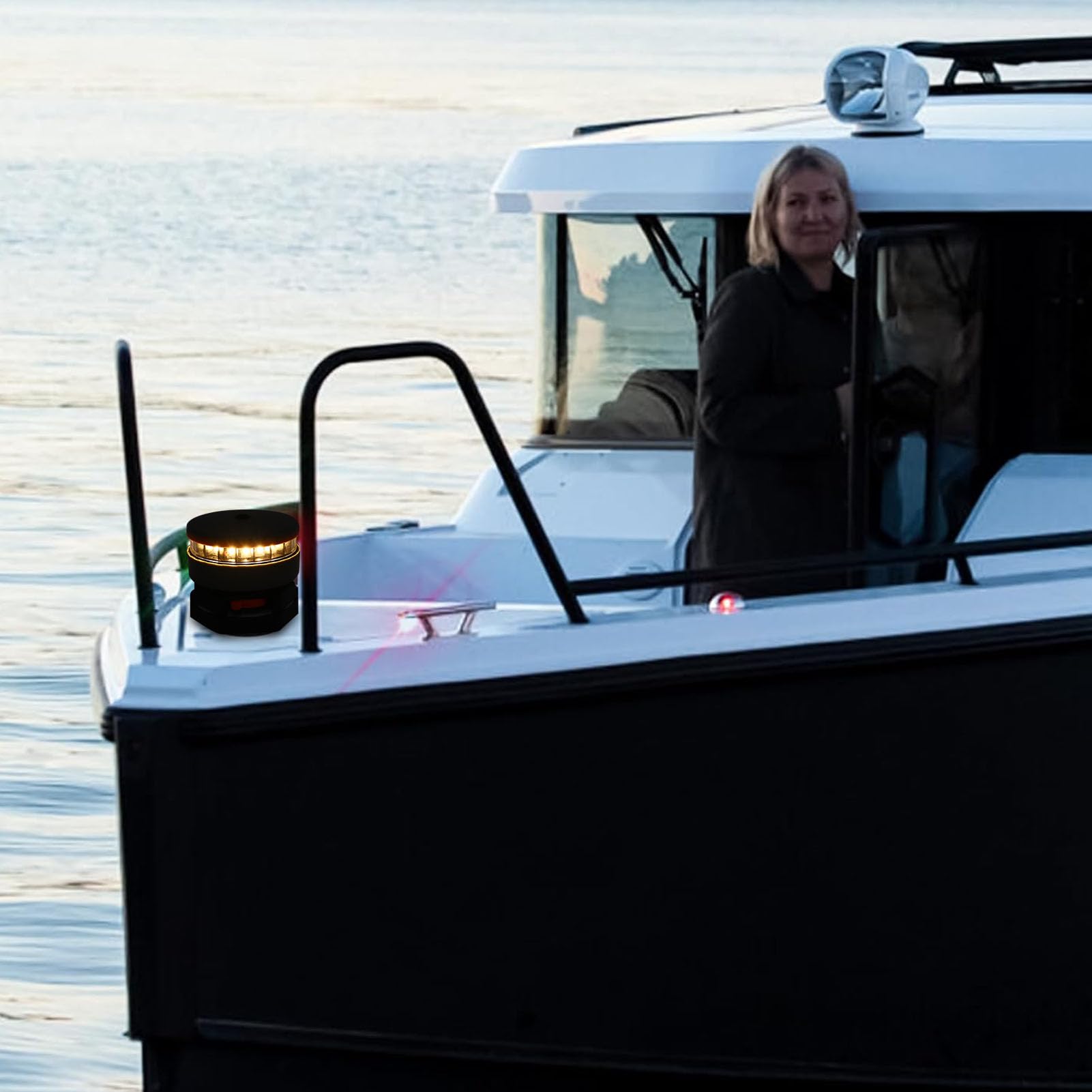 Luce di Navigazione Marina a LED, Luce per Barca Impermeabile con visibilità 2NM e Alimentata a Batteria per l'uso in Canoa in Kayak
