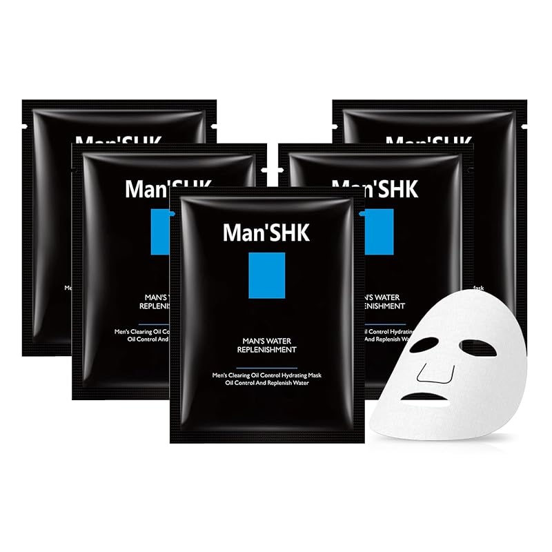 Máscara facial em folha Fusang para homens, conjunto com 5 unidades