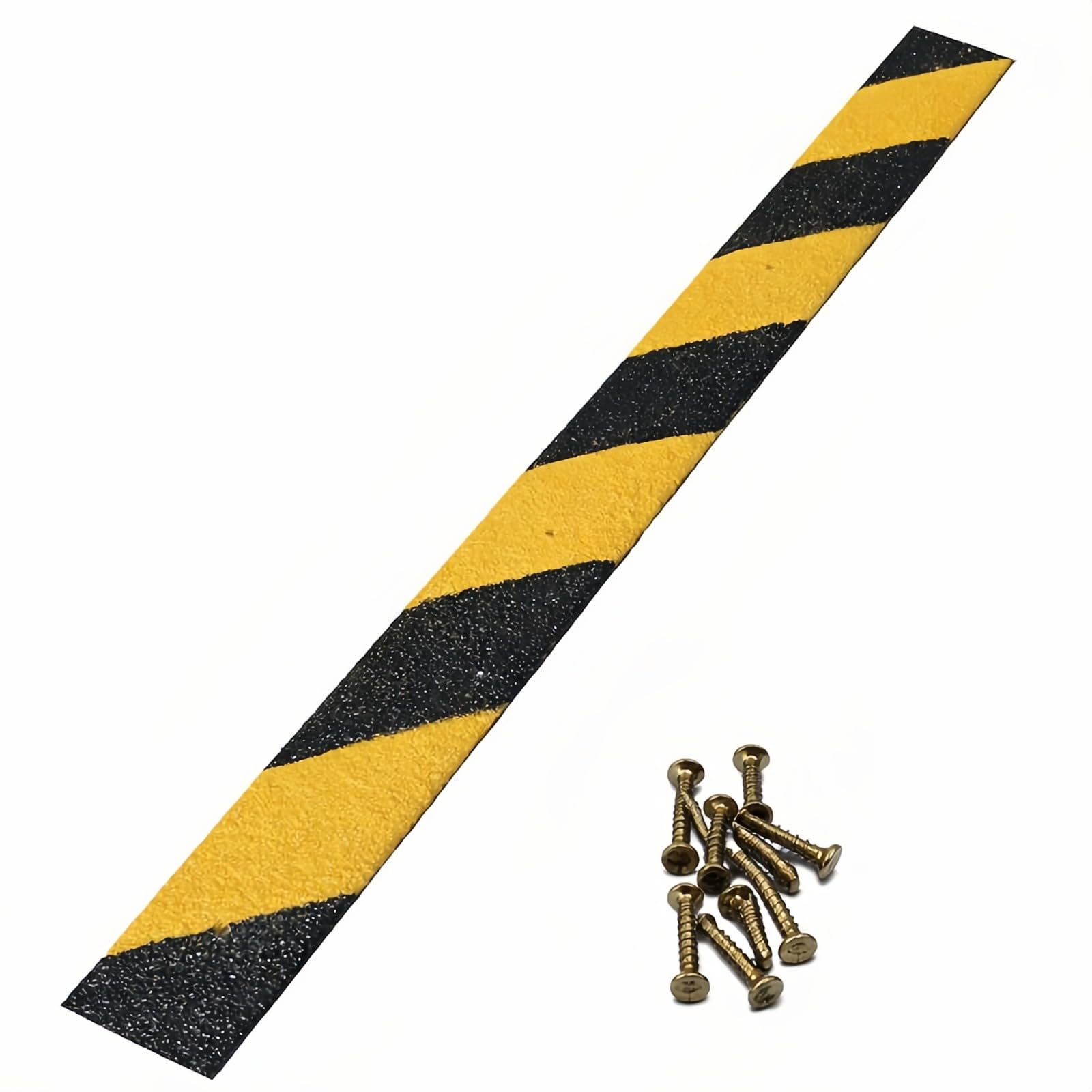 GreenTec GRP Anti Slip Decking Strip – Heavy Duty Non Slip Safety Tread for Decking, Outdoor Steps, Stairs & Ramps – Multiple Sizes & Colours (10, Hazard, 1000mm x 50mm x 3mm)