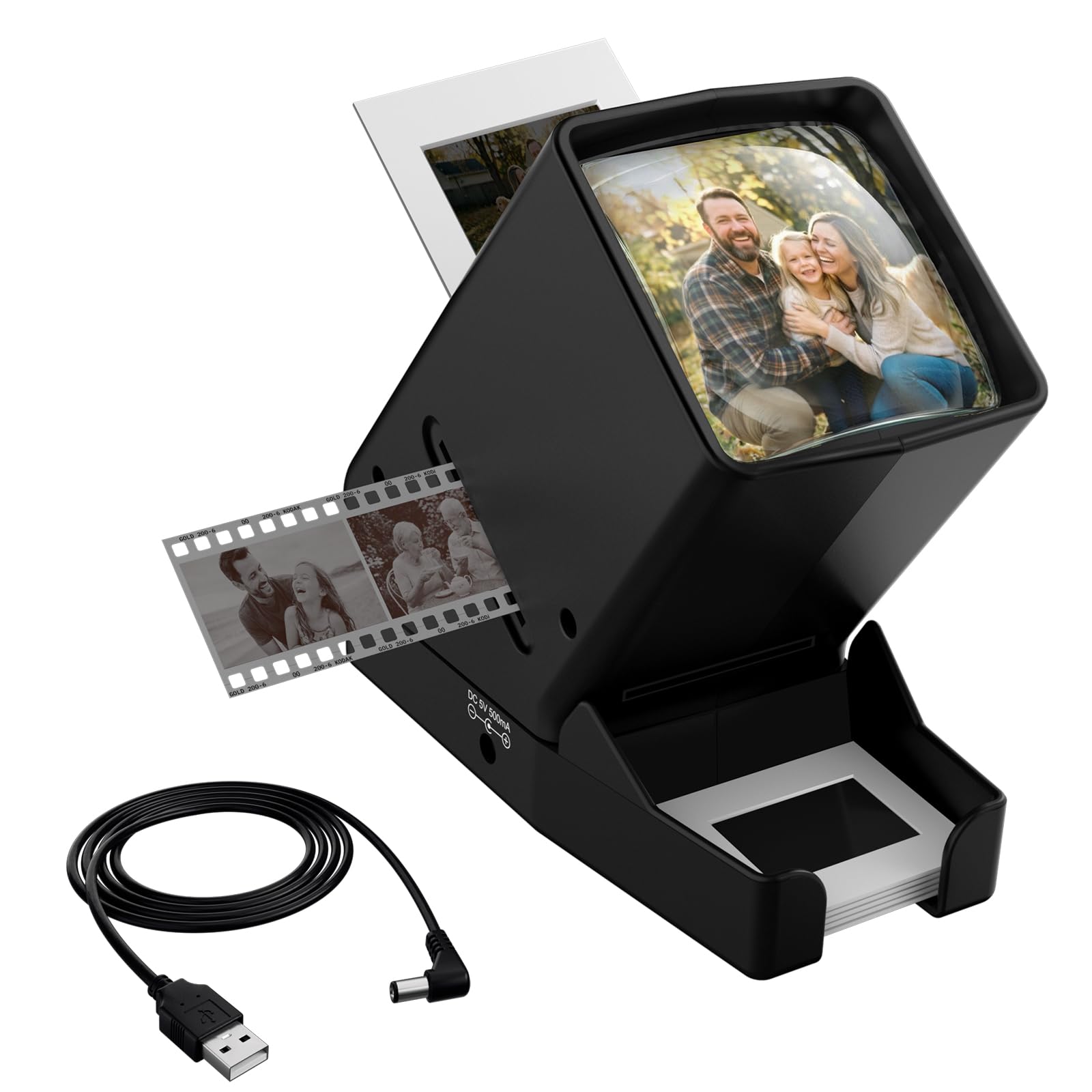35mm Slide Viewer and Film Viewer - 3X Magnification Slide Viewer with Optical Glass, LED Illuminated Slide Viewer for 2x2 Slides & Negative Viewer, USB/Battery Powered-image-40