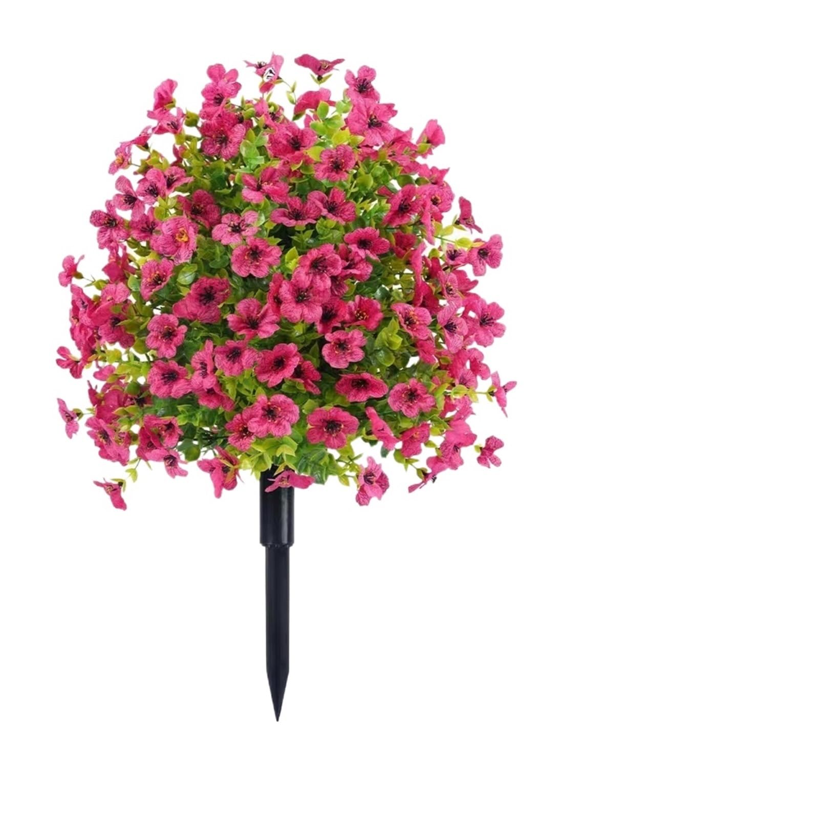 Ground Inserted Violet Eucalyptus Leaf Camellia Simulation Flowers Home Decoration 1Pcs(Red)