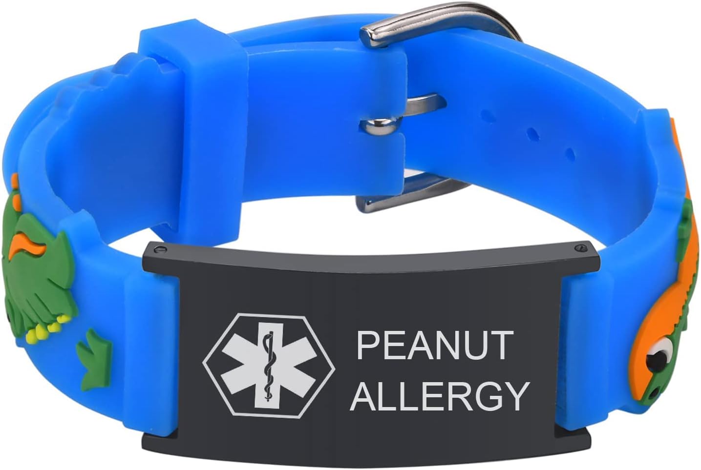 Kids Personalized Medical ID Bracelet-Silicone Autism Allergy Seizure Cute ID Wristband with Medical Alert Badge for Kids Toddler Children in Case of Emergency Bracelets if Lost (5.1''-6.5'')